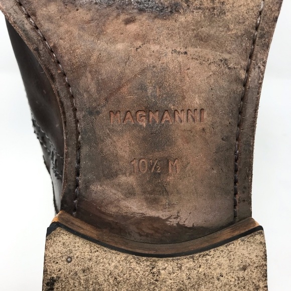 Magnanni Brown Leather Wingtip Dress Shoes 10.5